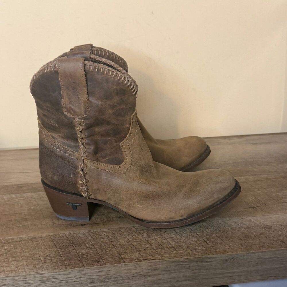 Lane PLAIN JANE PJ Womens Cowboy boots Bootie size 10 Brown Western Cowgirl